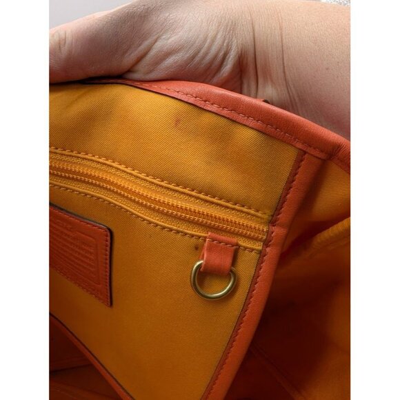 Coach Bonnie Cashin Tote Bag 13379 Canvas Leather Madison Ave Fuchsia Orange - Picture 10 of 16